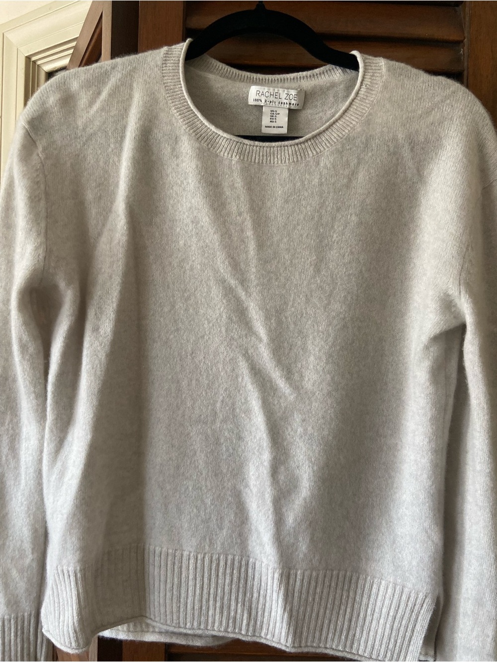 Rachel Zoe Soft Light Gray Crewneck Sweater